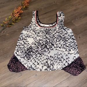 Silence and Noise Black, white and coral tank top